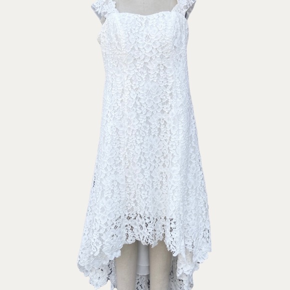 David’s Bridal Galina high-low tea-length lace plus size wedding dress (unworn) - Picture 1 of 10